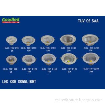 15W COB TDE Dimmable LED Downlights for Public Places